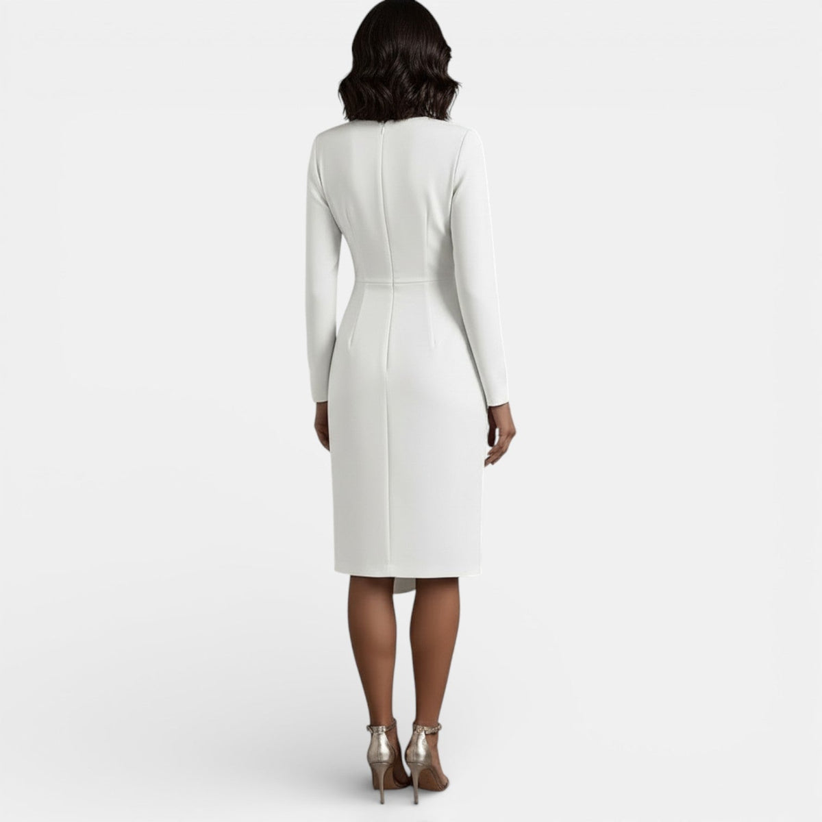 Women's Elegant V-Neck A-Line Midi Dress