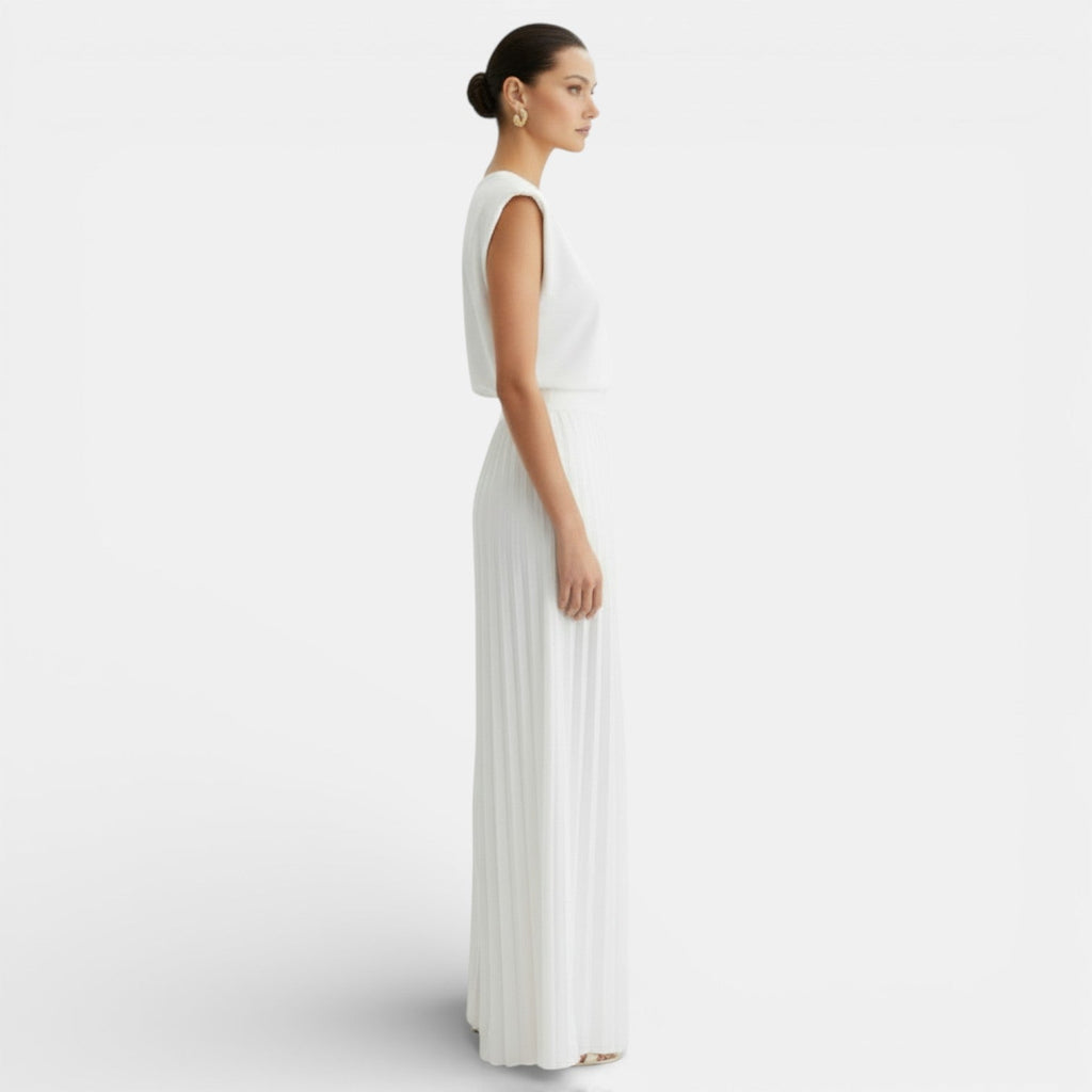 Women's Sleeveless Set with Wide-Leg Pants