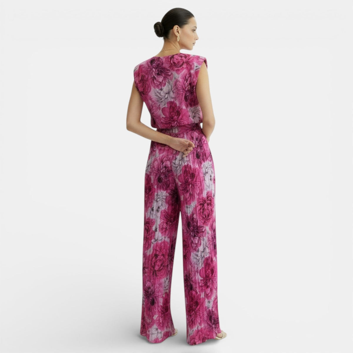 Women's Sleeveless Set with Wide-Leg Pants