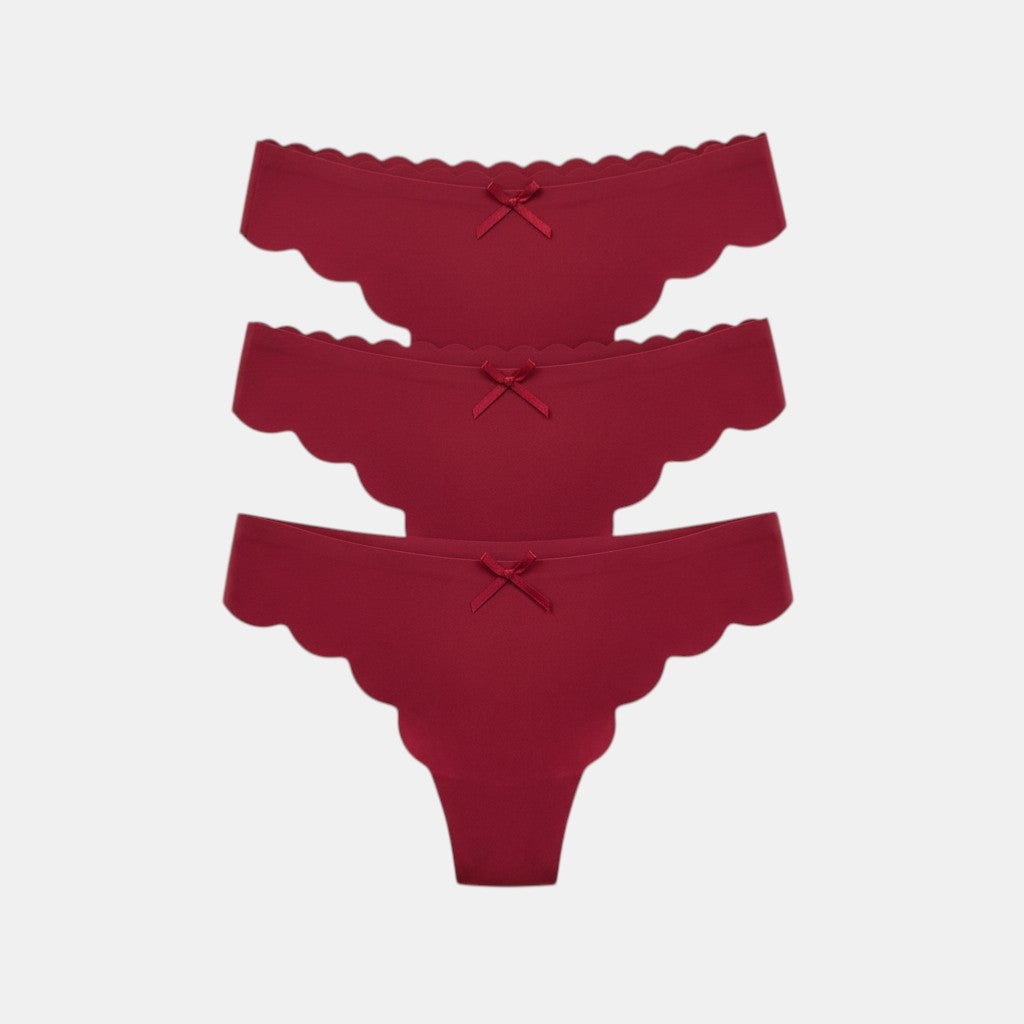 Women's Seamless Thong Underwear 12-Pack - Red