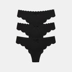 Women's Seamless Thong Underwear 12-Pack - Black