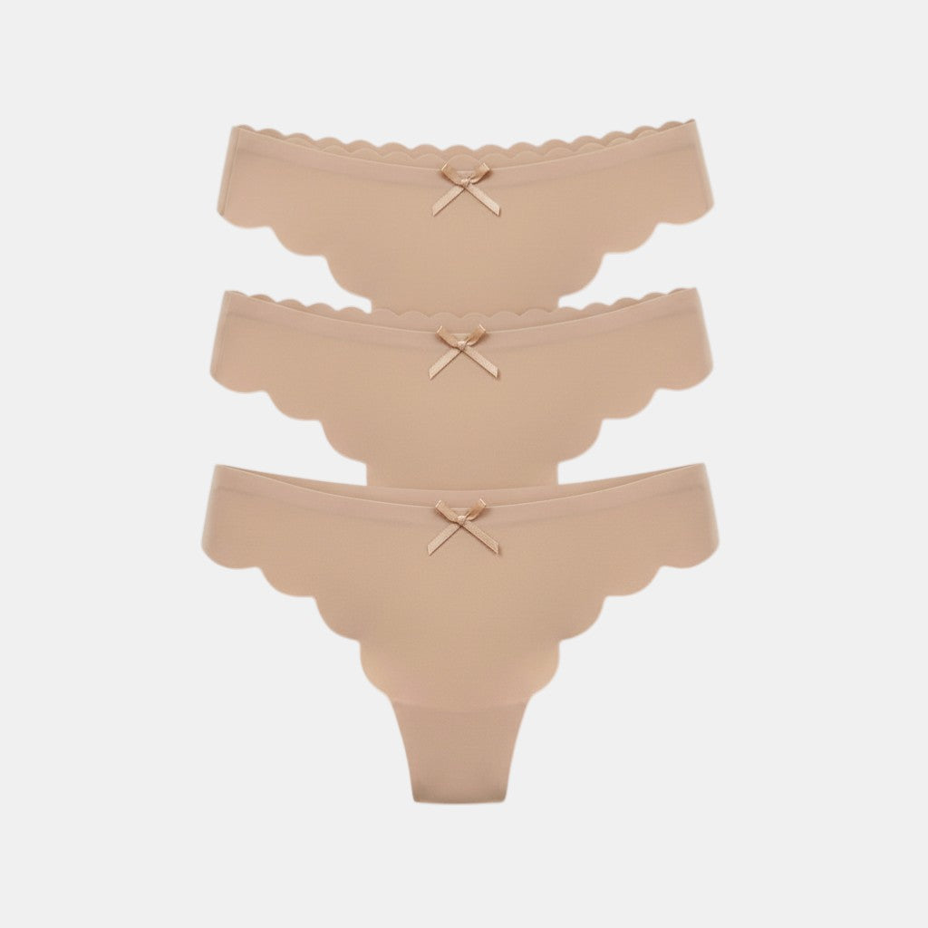 Women's Seamless Thong Underwear 12-Pack - Khaki