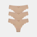 Women's Seamless Thong Underwear 12-Pack - Khaki