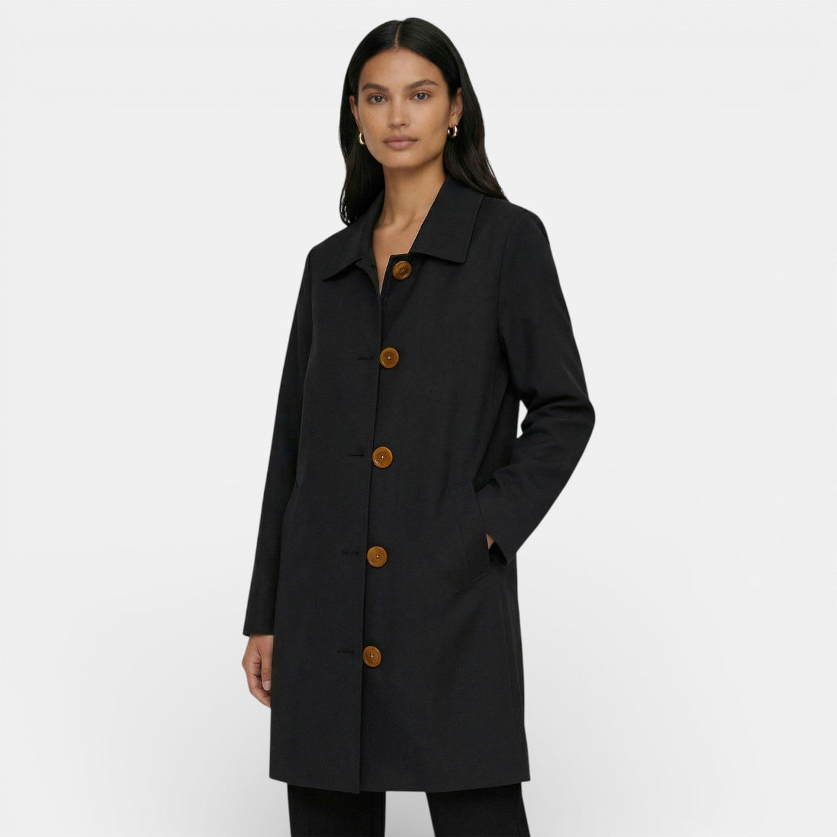 Women's Lightweight Trench Coat - Black