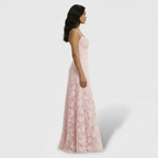 Women's Floral Open-Back Maxi Party Dress