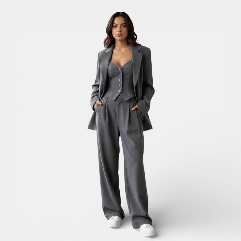 Women's Three-Piece Spring Set - Gray