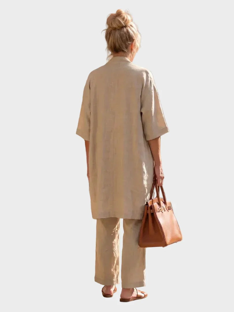 Women's Relaxed Fit Three-Piece Linen Set