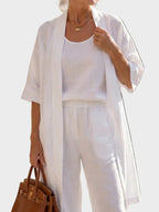 Women's Relaxed Fit Three-Piece Linen Set