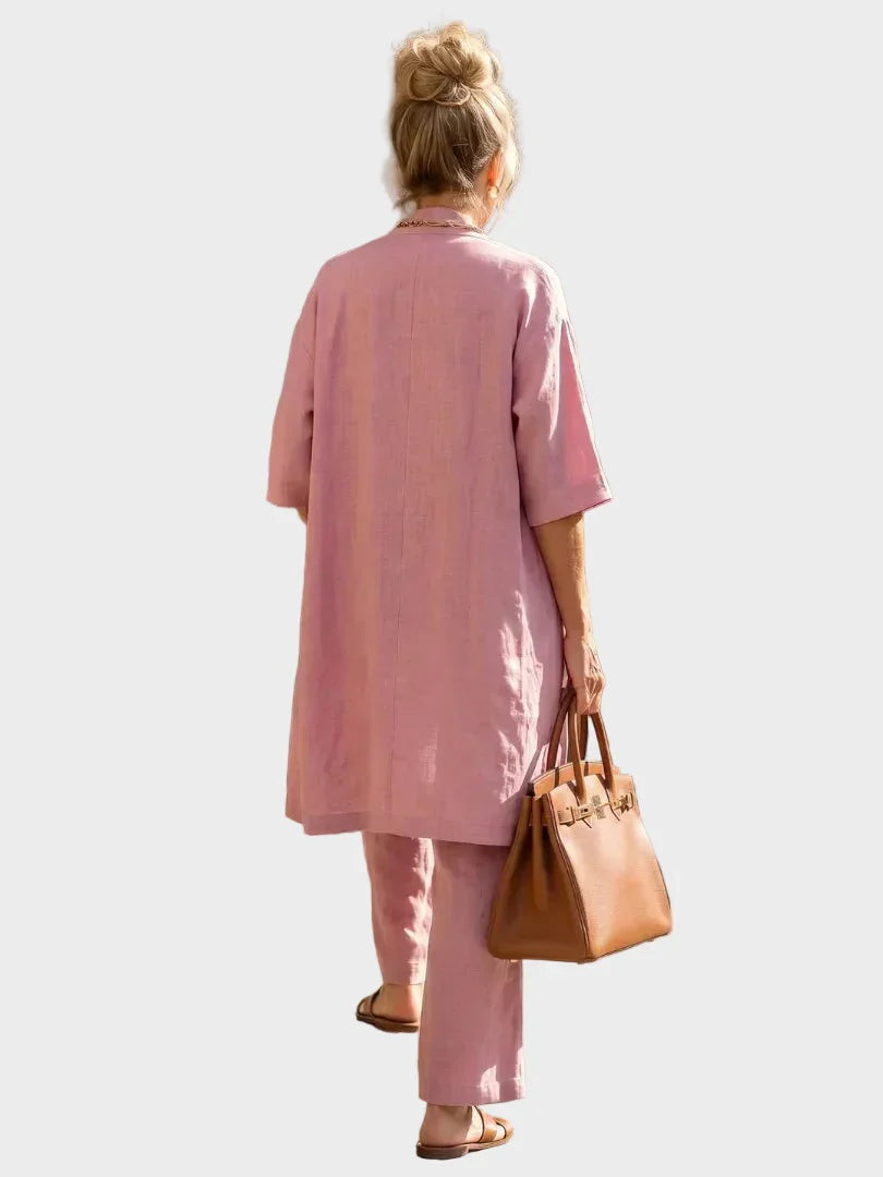 Women's Relaxed Fit Three-Piece Linen Set