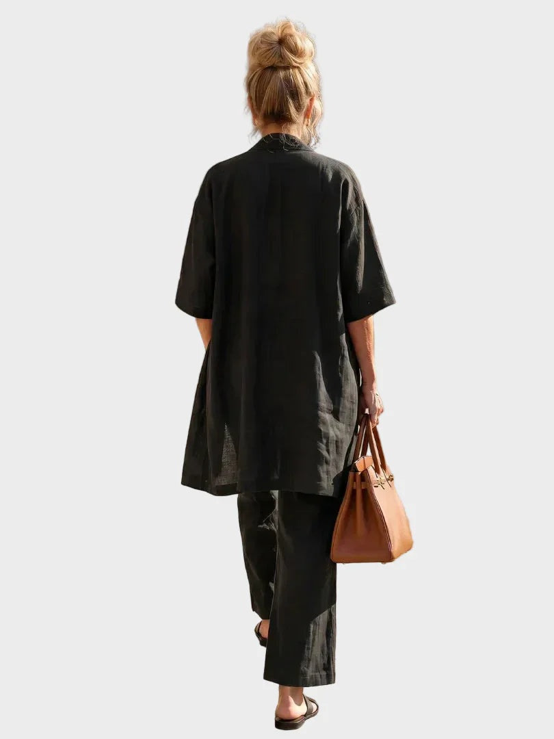 Women's Relaxed Fit Three-Piece Linen Set
