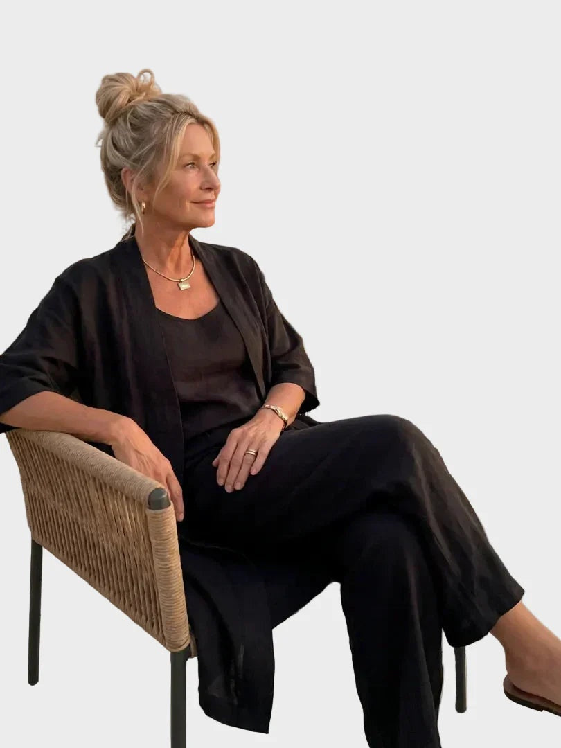 Women's Relaxed Fit Three-Piece Linen Set