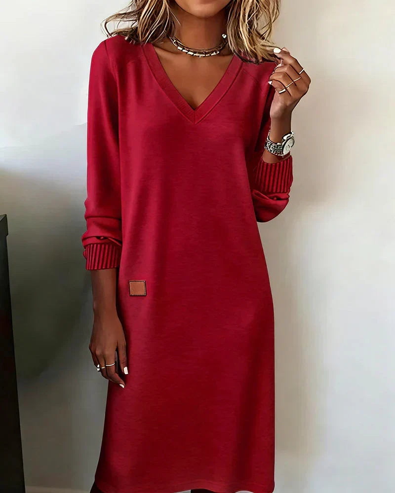 Women's Cozy Knit Dress - Red