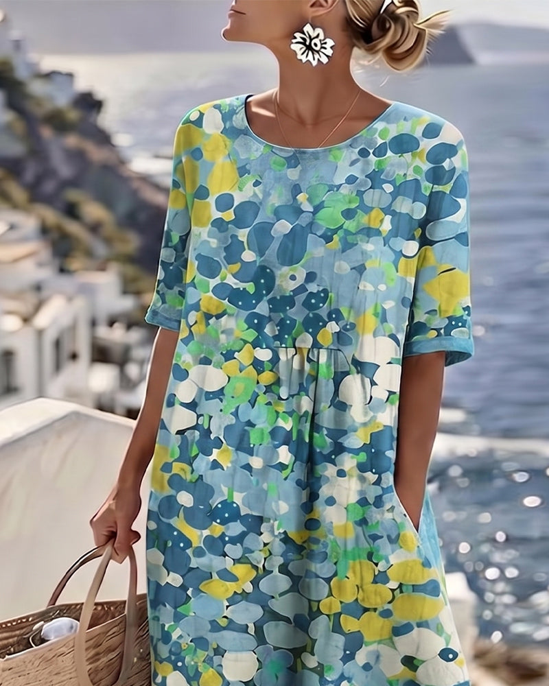 Women's Loose Lightweight Floral Midi Dress