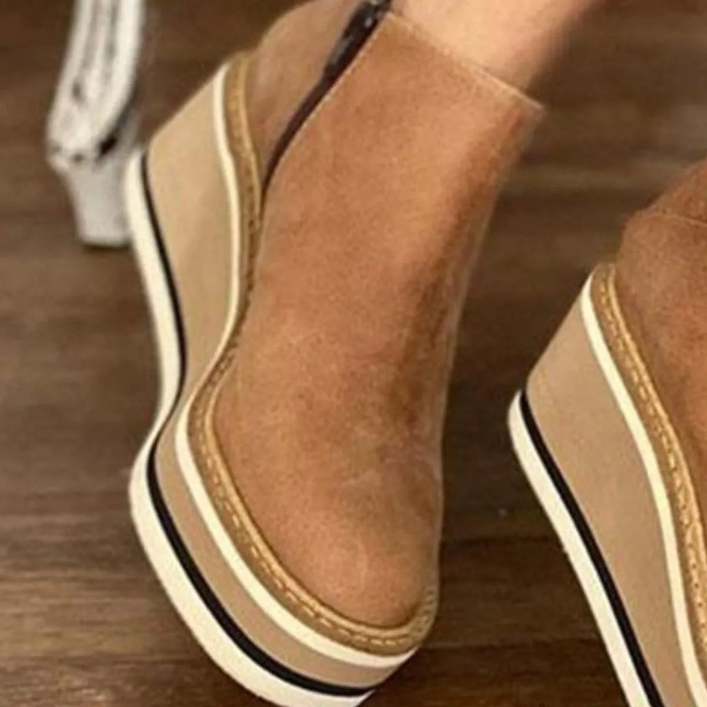 Women's Comfortable Platform Wedge Ankle Boots for Fall and Winter