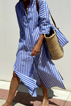 Women's Shirt Dress - Blue