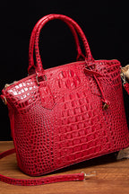 Women's Leather Handbag - Deep Red