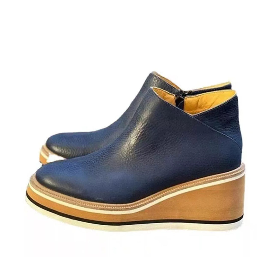 Women's Comfortable Platform Wedge Ankle Boots for Fall and Winter