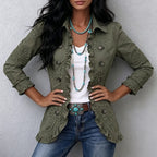 Women's Pleated Ruffle Office Blazer