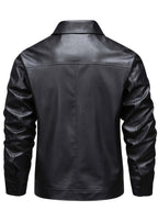Men's Zip-Up Leather Moto Jacket