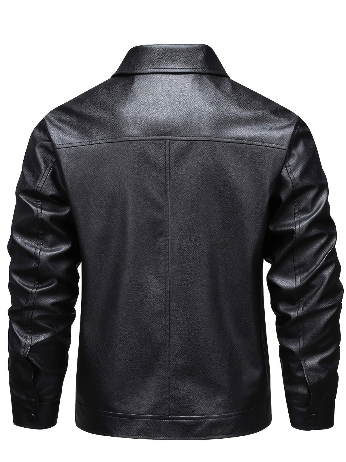 Men's Zip-Up Leather Moto Jacket