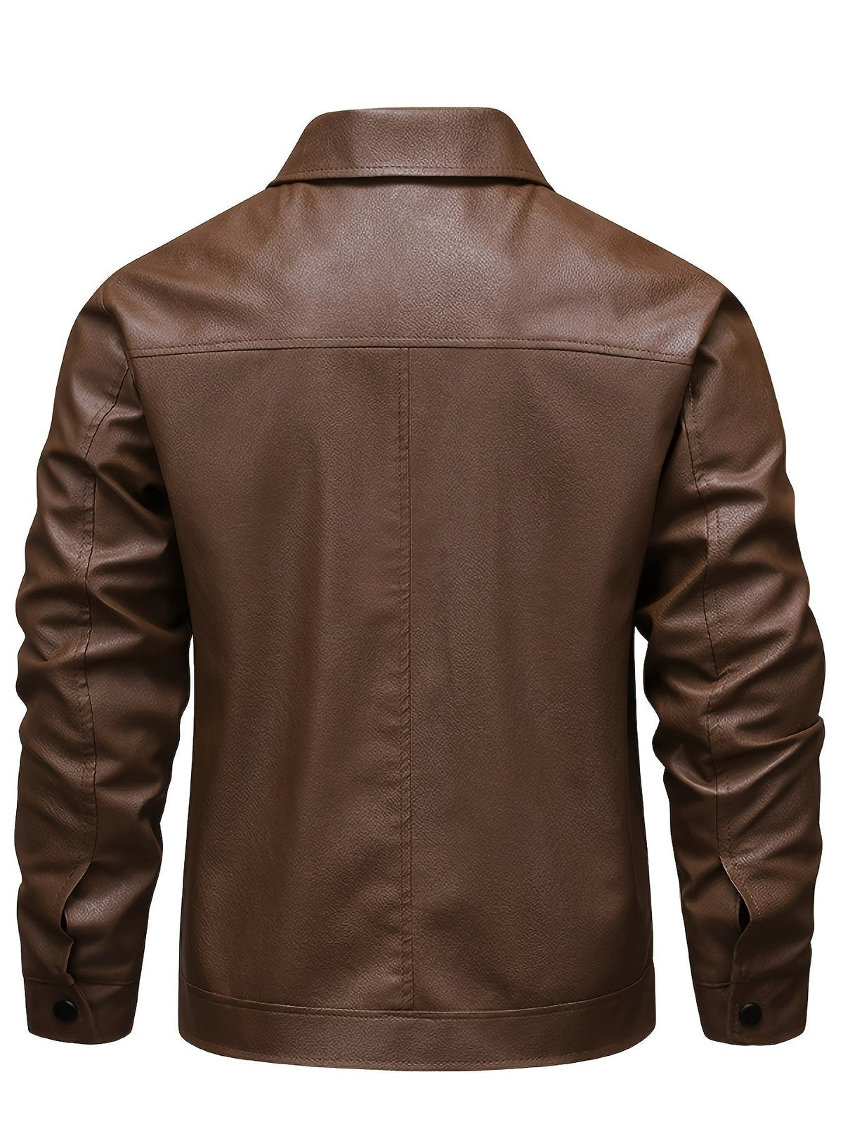 Men's Zip-Up Leather Moto Jacket
