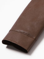 Men's Zip-Up Leather Moto Jacket
