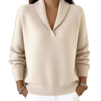 Women's Oversized V-Neck Batwing Sleeve Sweater
