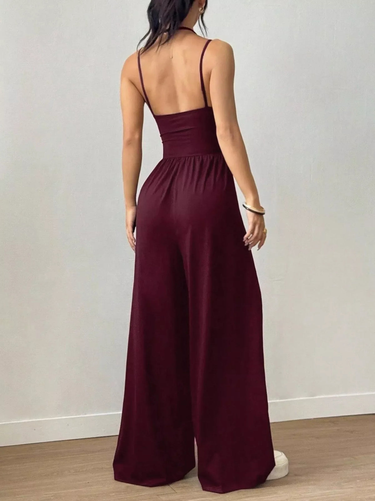 Women's Spaghetti Strap Wide-Leg Jumpsuit