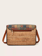 Women's Vintage Printed PU Leather Crossbody Bag