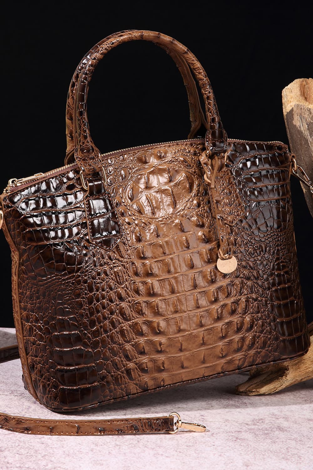 Women's Leather Handbag - Taupe