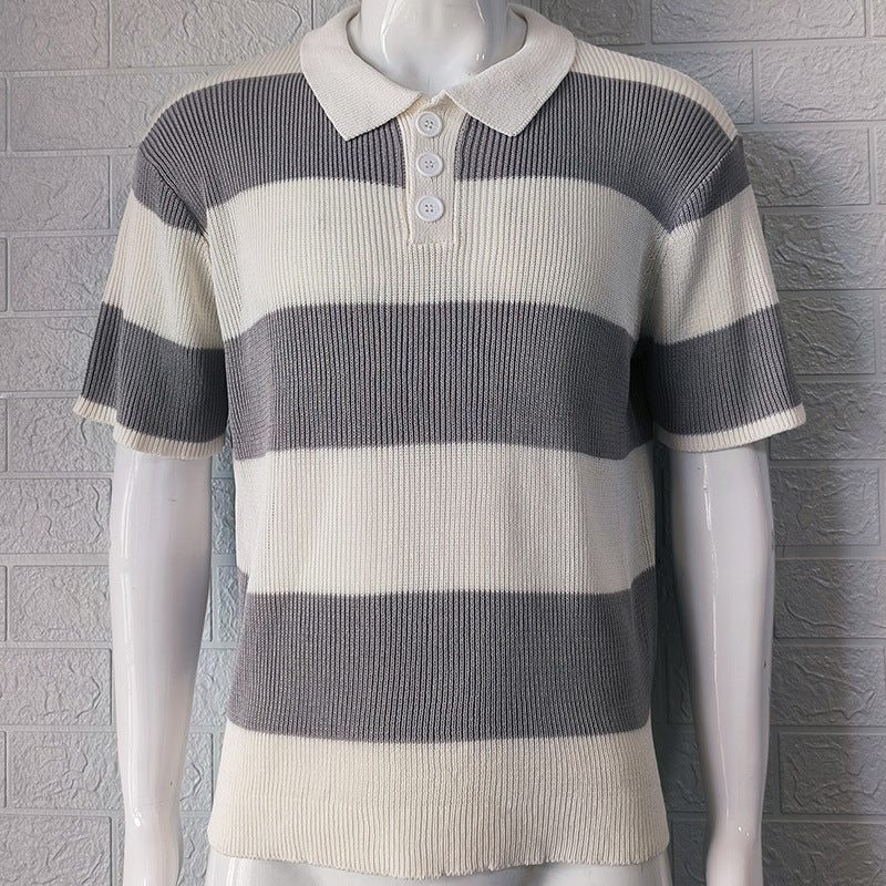 Men's Short Sleeve Knit Polo Casual Summer Style