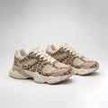 Women's Comfortable Everyday Sneakers - Beige Animal Print