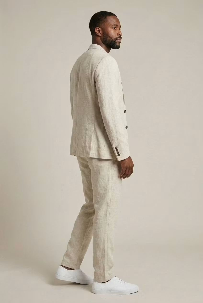 Men's Elegant Relaxed Fit Linen Suit