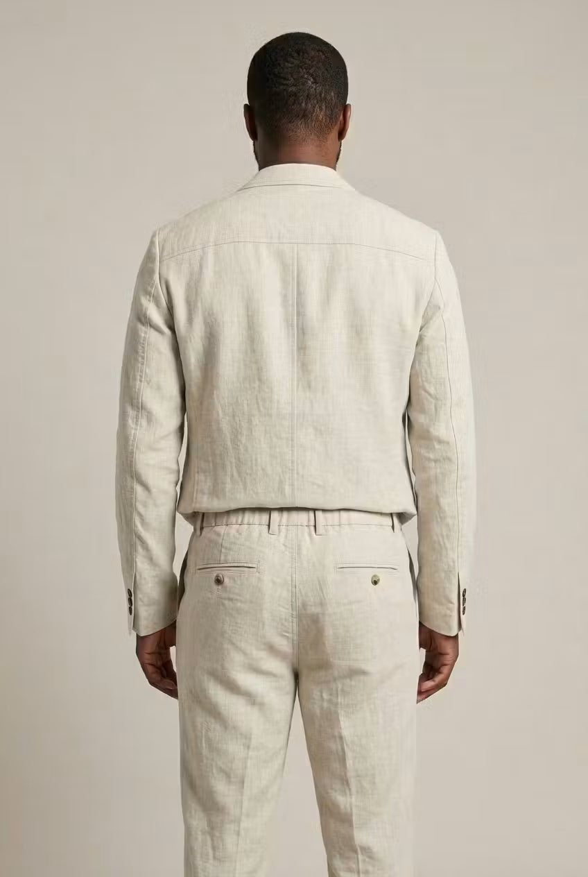 Men's Elegant Relaxed Fit Linen Suit