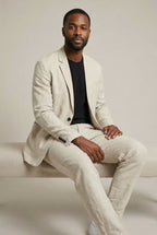 Men's Elegant Relaxed Fit Linen Suit