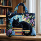 Women's Handmade Quilted Tote Bag with Unique Print