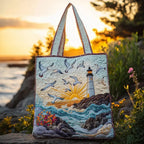 Women's Handmade Quilted Tote Bag with Unique Print
