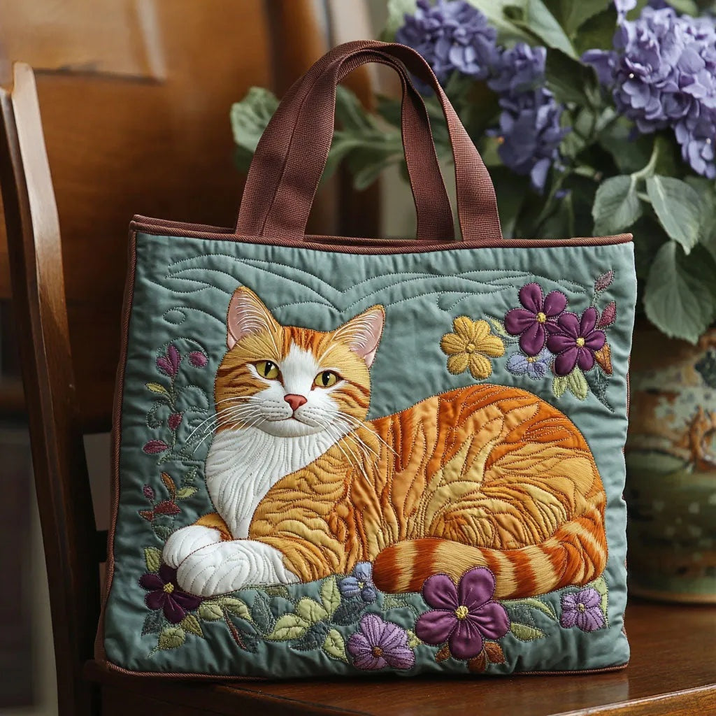 Women's Handmade Quilted Tote Bag with Unique Print