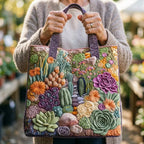 Women's Handmade Quilted Tote Bag with Unique Print