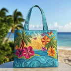 Women's Handmade Quilted Tote Bag with Unique Print