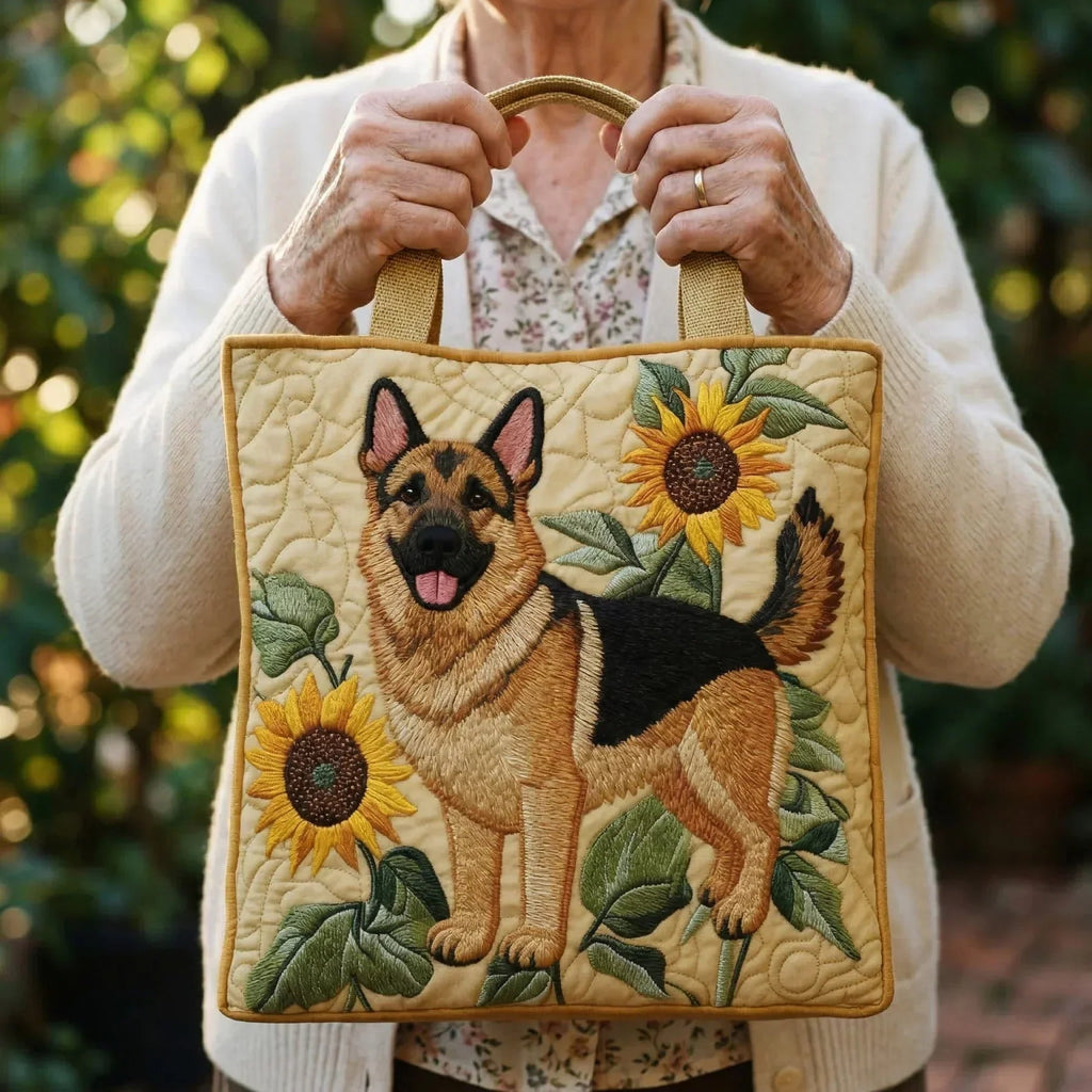 Women's Handmade Quilted Tote Bag with Unique Print