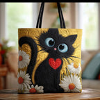 Women's Handmade Quilted Tote Bag with Unique Print