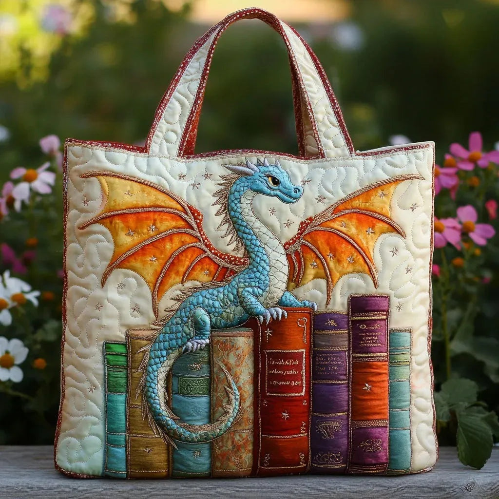 Women's Handmade Quilted Tote Bag with Unique Print
