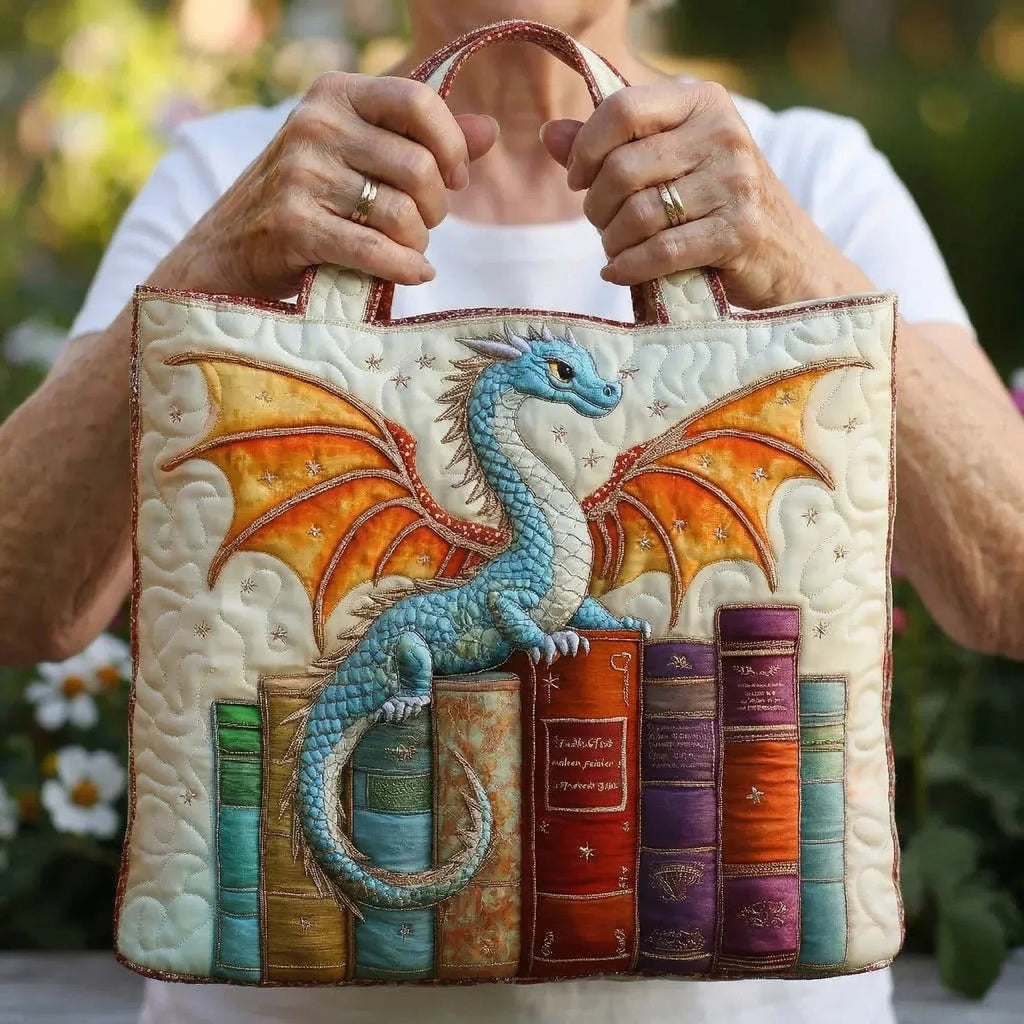 Women's Handmade Quilted Tote Bag with Unique Print