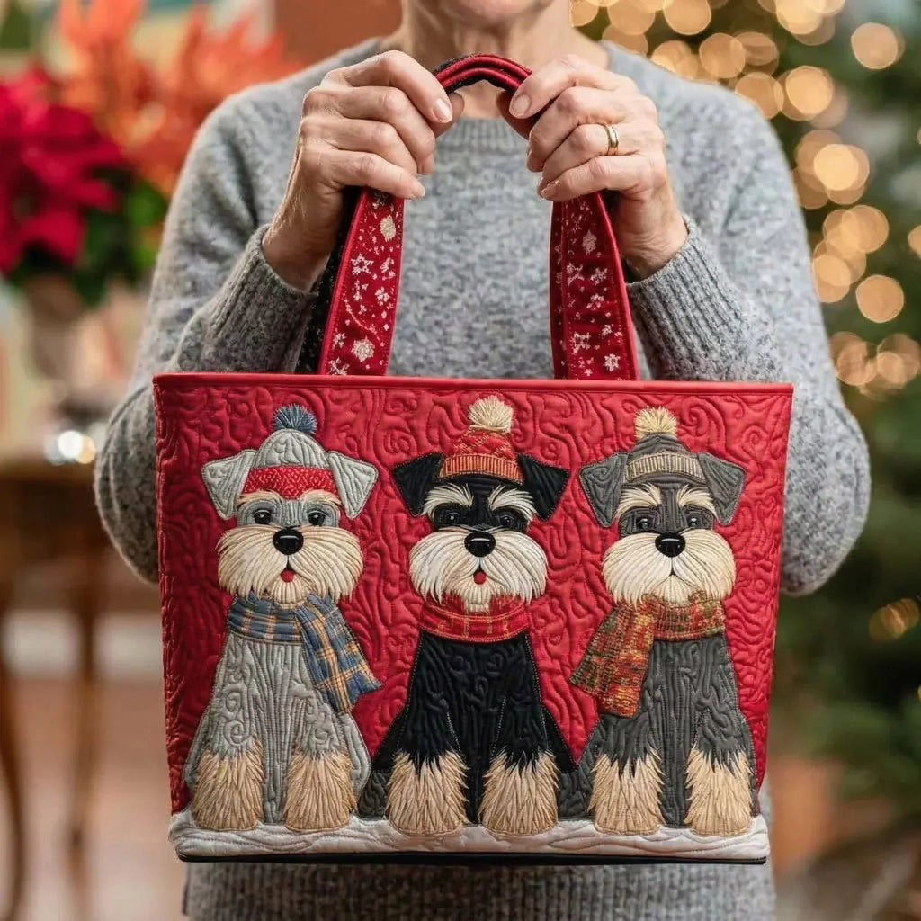 Women's Handmade Quilted Tote Bag with Unique Print
