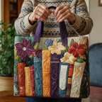 Women's Handmade Quilted Tote Bag with Unique Print