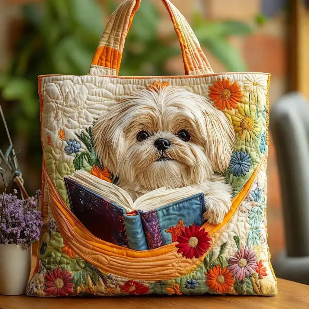 Women's Handmade Quilted Tote Bag with Unique Print