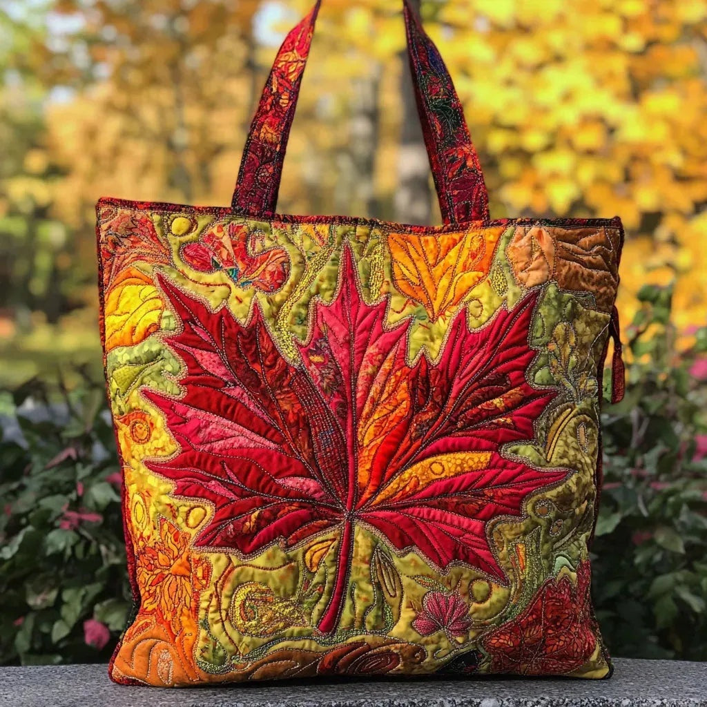 Women's Handmade Quilted Tote Bag with Unique Print