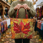 Women's Handmade Quilted Tote Bag with Unique Print