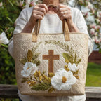 Women's Handmade Quilted Tote Bag with Unique Print